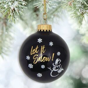 SET OF 4 GLASS CHRISTMAS ORNAMENTS - NEW IN BOX